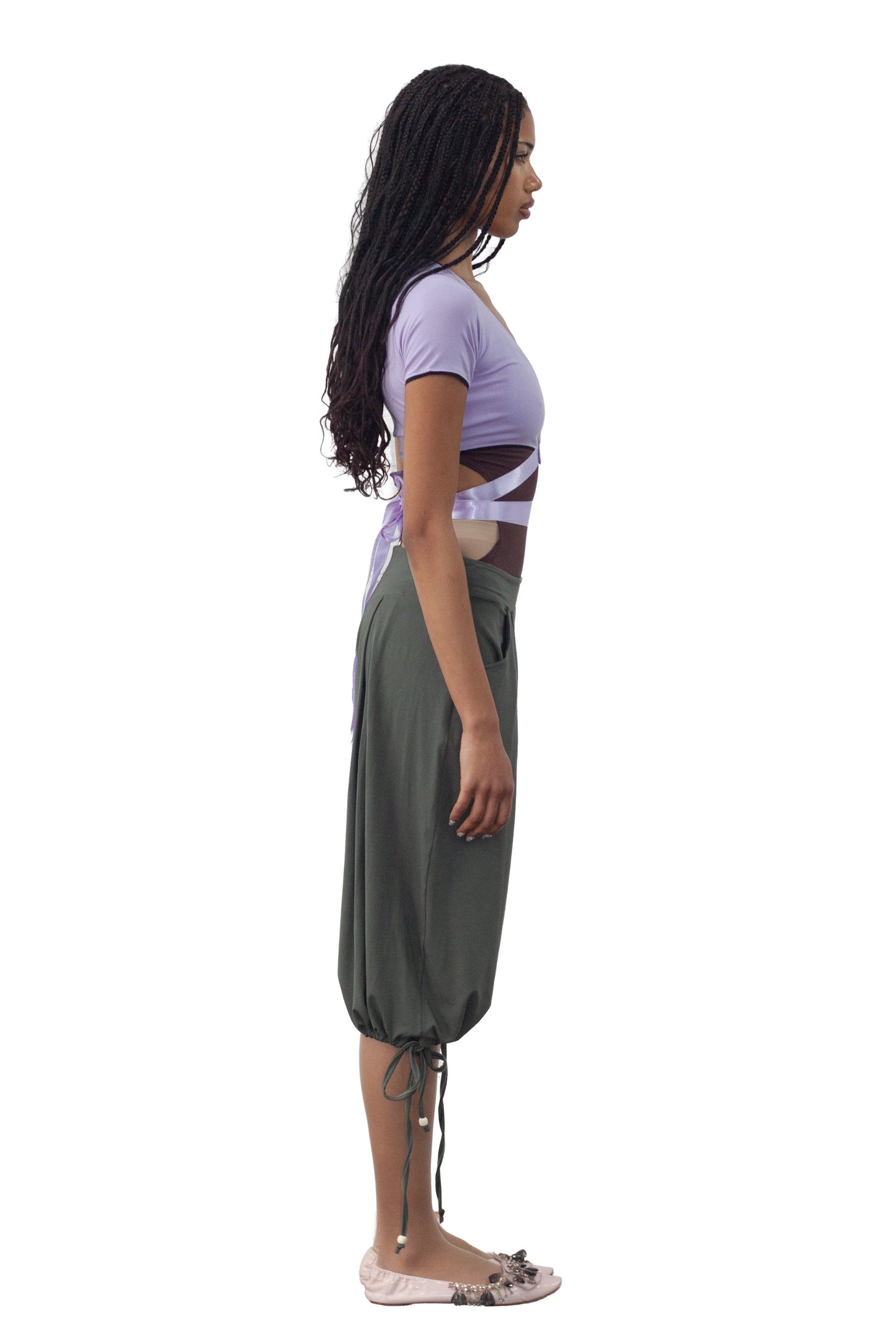 HAREM PANTS, KHAKI