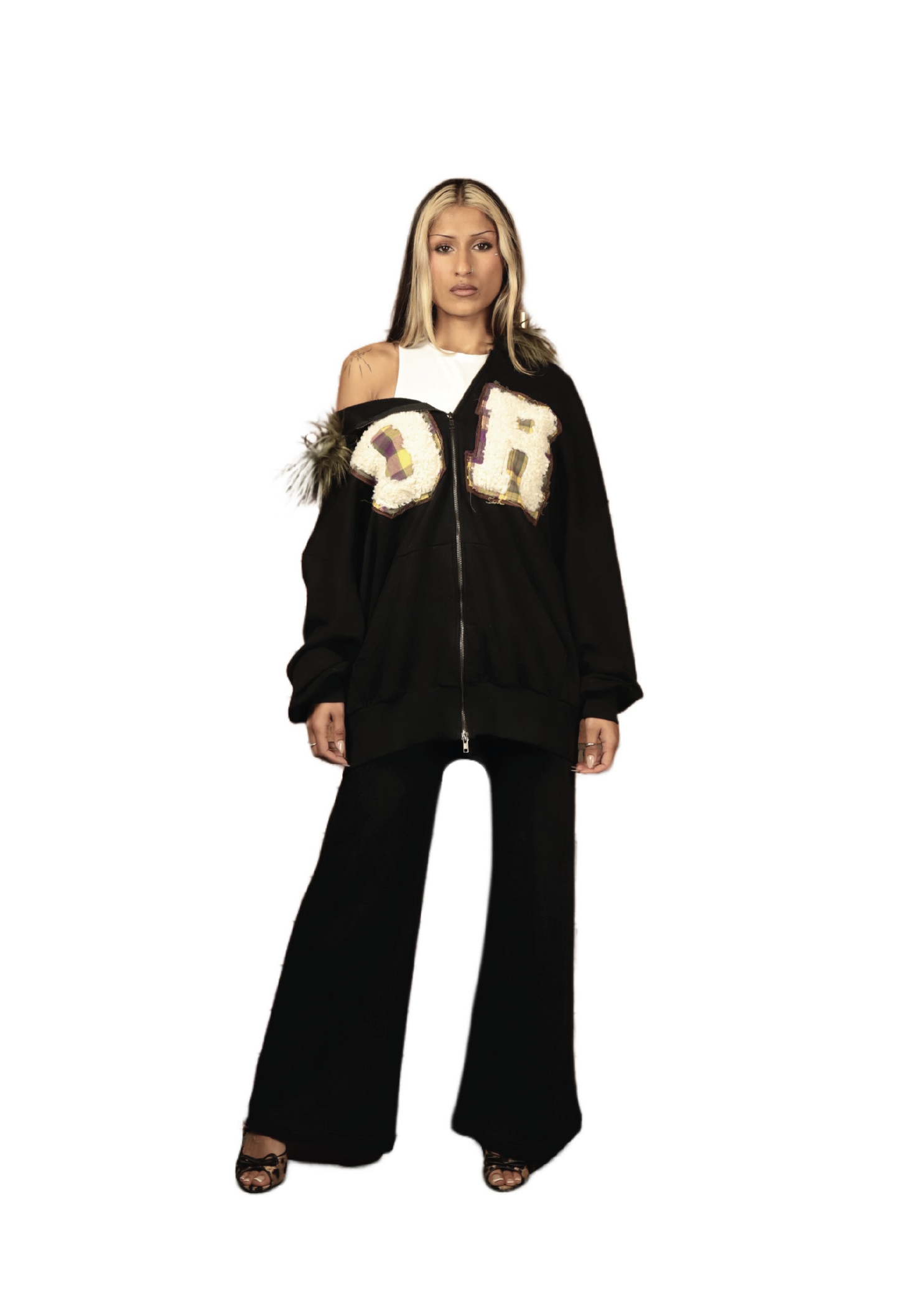 WITH THE FUR TRACKPANTS