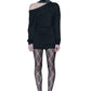 LONG LIQUID TEE, BLACK