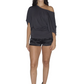 LIQUID TEE, CHARCOAL