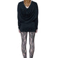 LONG LIQUID TEE, BLACK