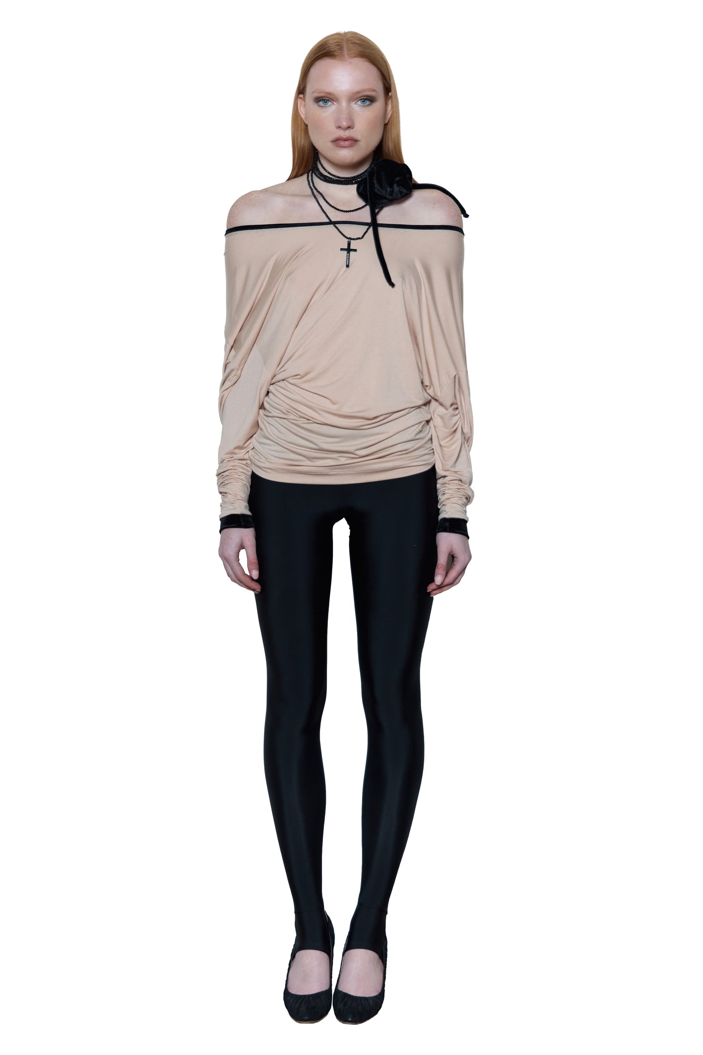 LONG LIQUID TEE, PEACH